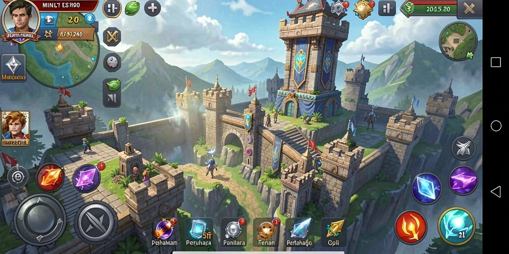 Tangkapan layar gameplay Tower Defense 55RT yang menegangkan dan mengasyikkan.