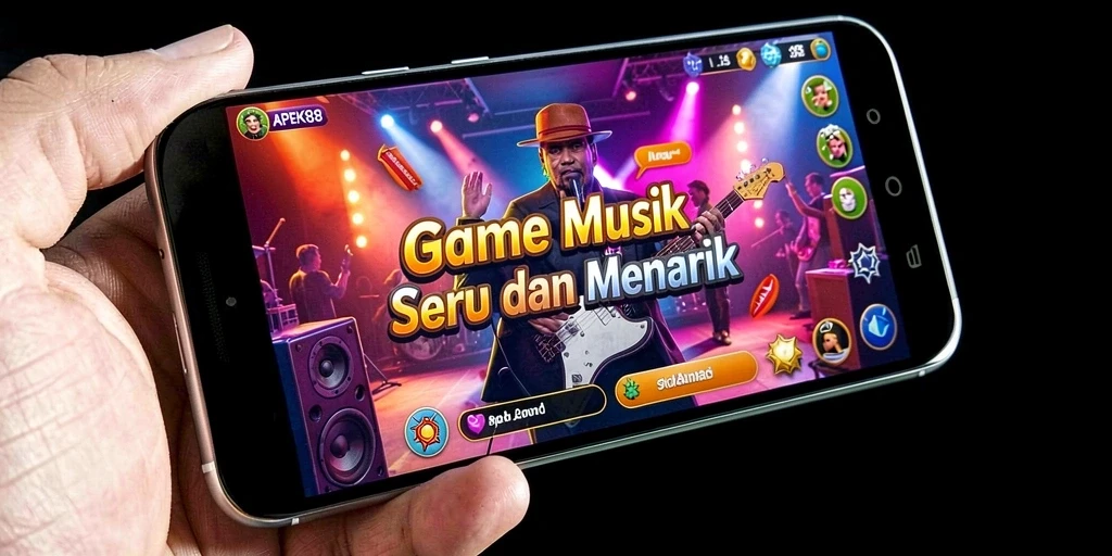 Tampilan permainan APEK88 yang menampilkan interaksi musik yang seru.