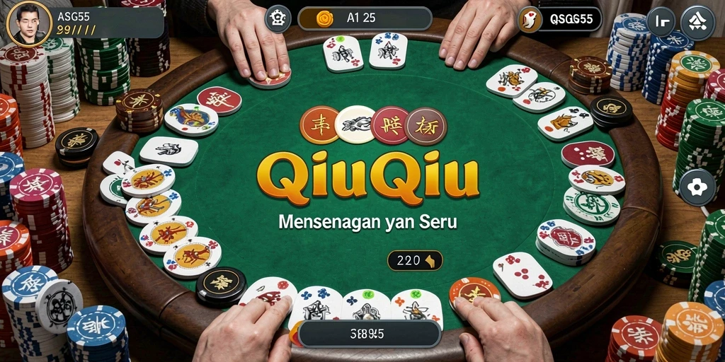 Tampilan gameplay seru dalam ASG55 yang menampilkan aksi QiuQiu.
