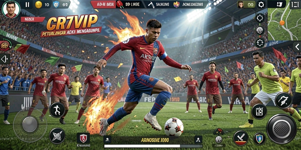 Screenshot gameplay CR7VIP dengan aksi mendebarkan.