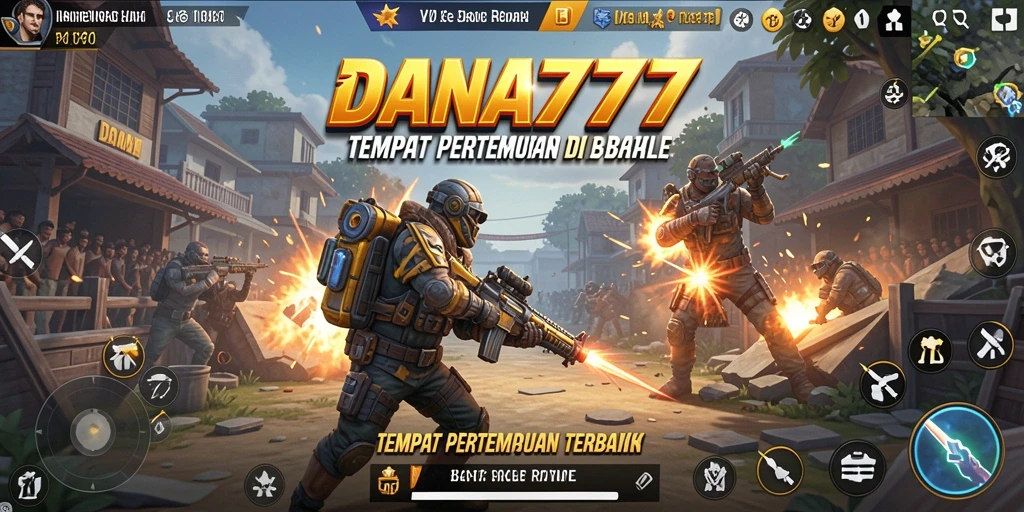 Screenshot gameplay DANA777 yang menampilkan aksi intens di Battle Royale.