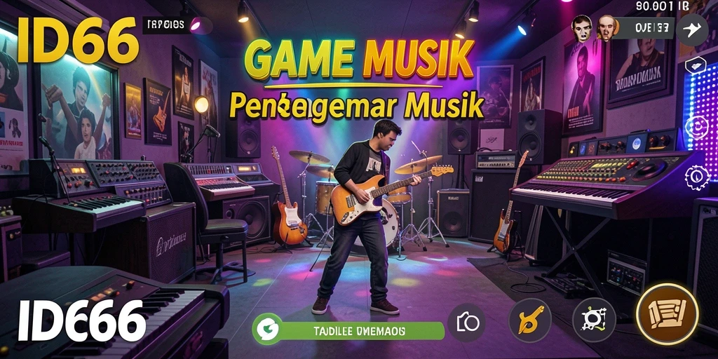 Gameplay ID66 menampilkan interaksi musik yang seru dan menantang.
