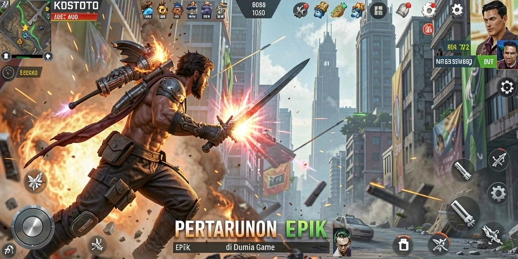 Gambaran gameplay KOSTOTO yang mengasyikkan dan mendebarkan.