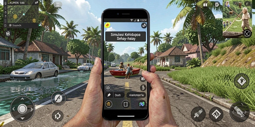 Screenshot gameplay LKOPEN yang menunjukkan interaksi karakter.