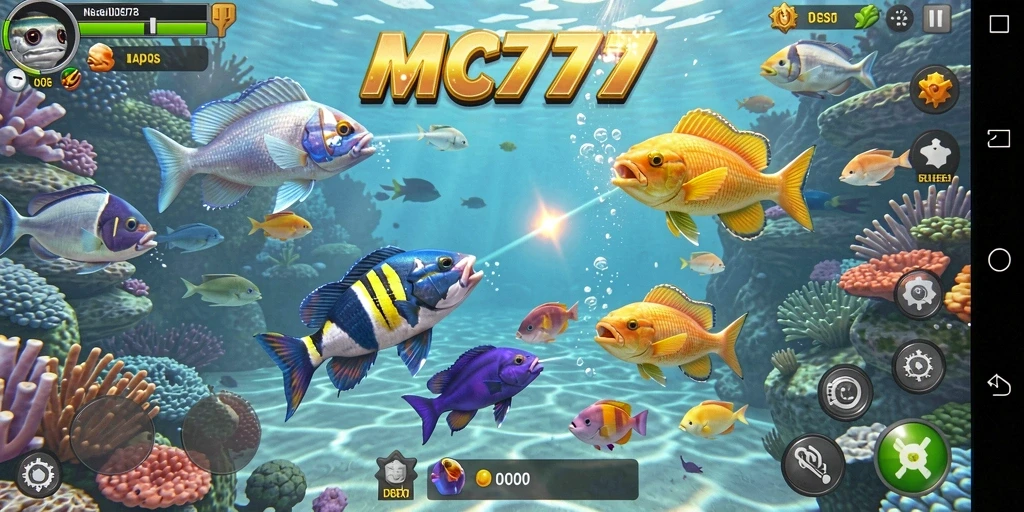 Tampilan gameplay seru Tembak Ikan di MC777.