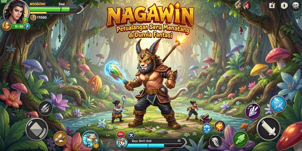 Screenshot gameplay NAGAWIN menampilkan petualangan seru dan grafik yang menakjubkan.