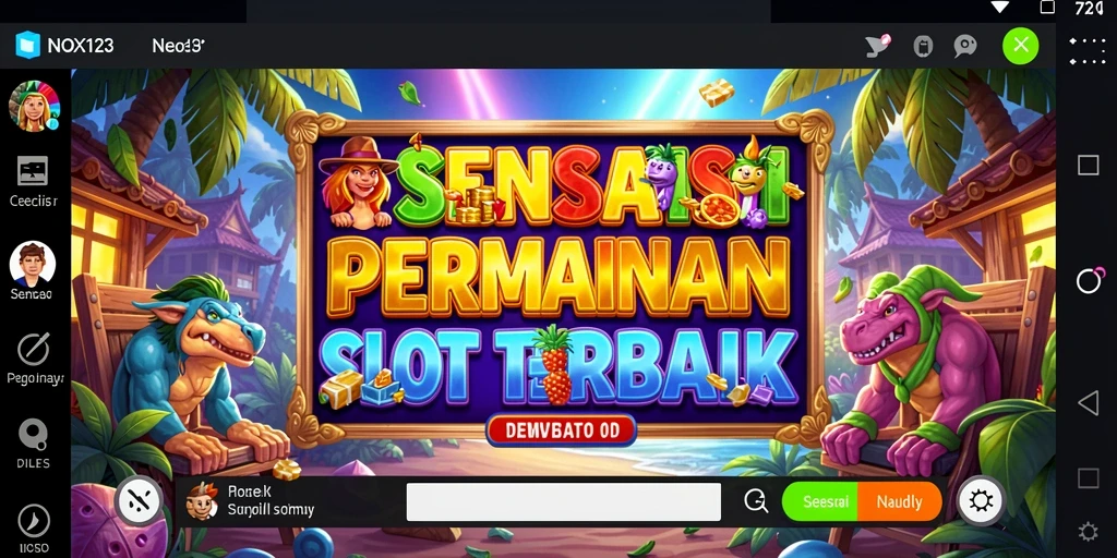 Screenshot gameplay NOX123 menampilkan putaran slot dengan simbol dan fitur bonus.