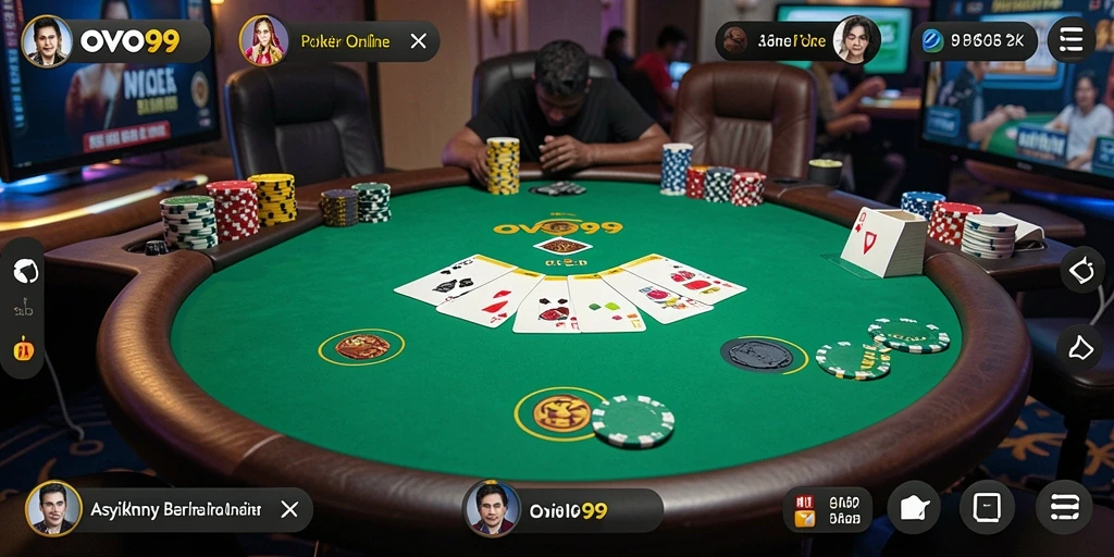 Tampilan permainan poker yang menarik dan interaktif dalam OVO99.