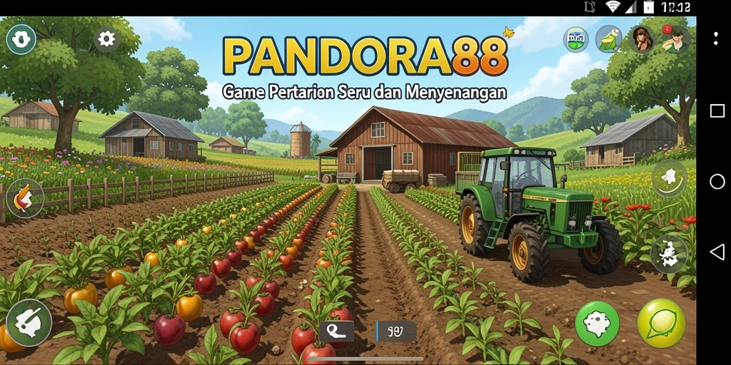 Screenshot gameplay PANDORA88 dengan aktivitas bertani yang menyenangkan.