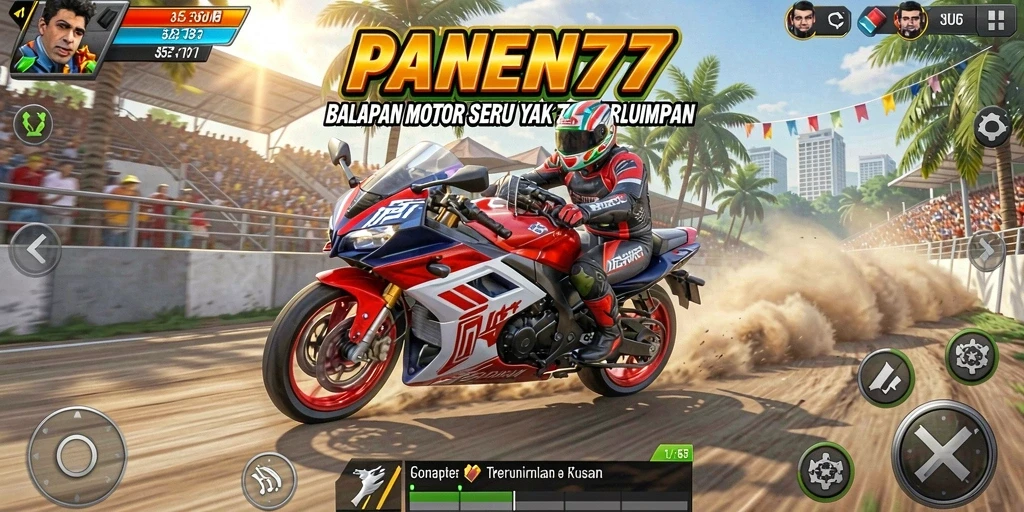 Gameplay seru dalam balapan motor yang mendebarkan.