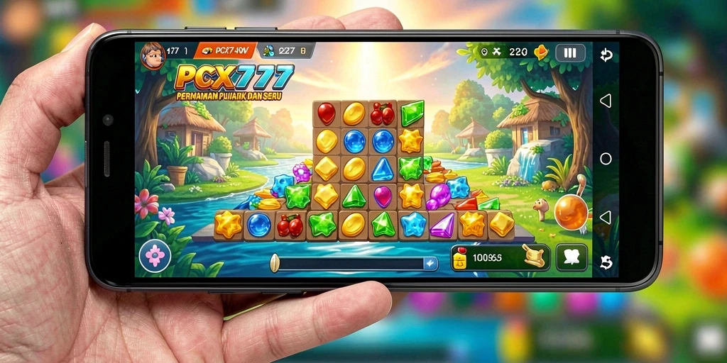 Tampilan gameplay seru dari PCX777 yang menantang logika dan strategi.