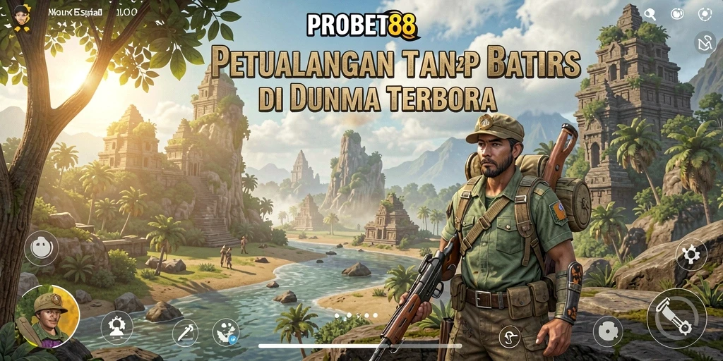 Screenshot gameplay PROBET88 menampilkan petualangan seru di dunia terbuka.