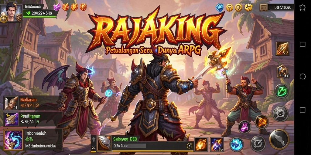Tangkap momen seru pertempuran dalam game ARPG RAJAKING.