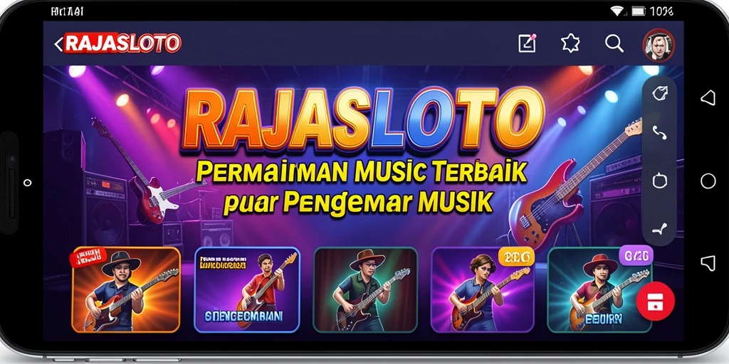Tampilan gameplay RAJASLOTO yang menampilkan interaksi musik.