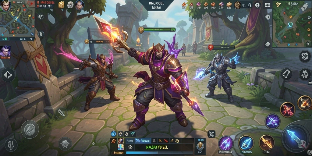 Tampilan menarik dari gameplay MOBA RAJATOGEL yang seru.