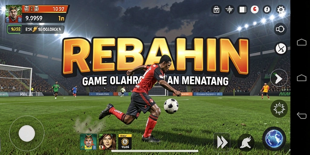 Tampilan gameplay <strong>REBAHIN</strong> yang seru dengan aksi olahraga mendebarkan.