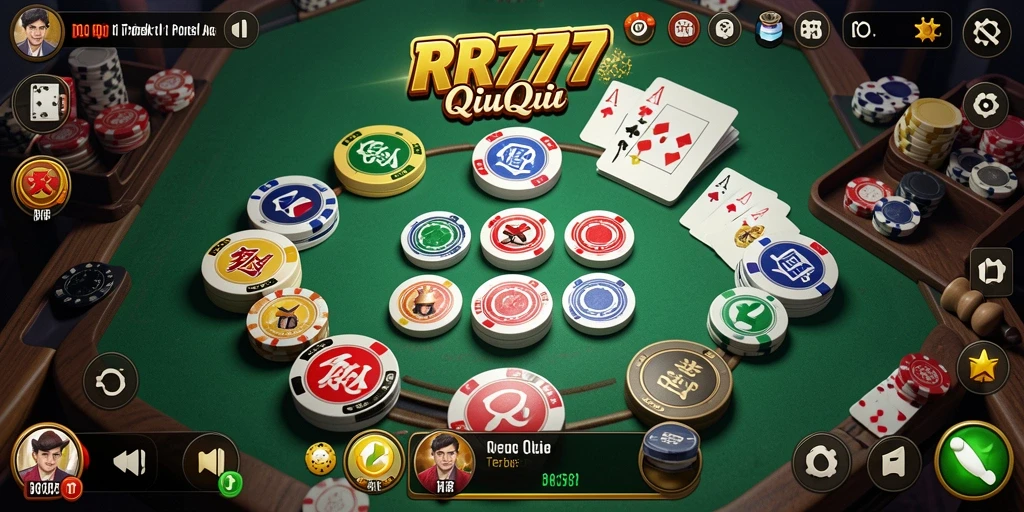 Screenshot gameplay RR777 menampilkan serunya permainan QiuQiu.