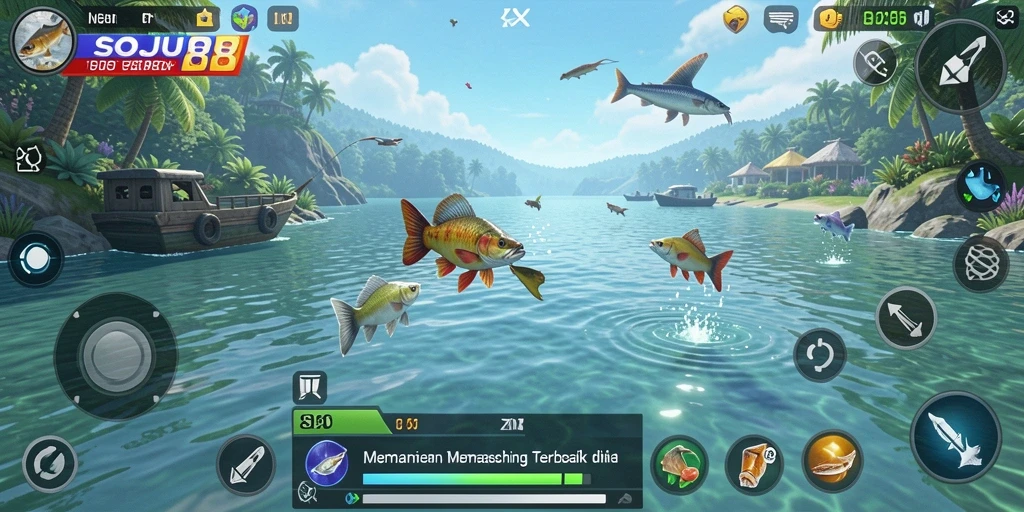 Tampilan gameplay menarik dari SOJU88 dengan variasi ikan yang beragam.