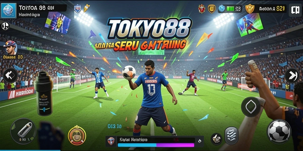 Screenshot permainan <strong>TOKYO88</strong> dengan aksi mendebarkan di lapangan.