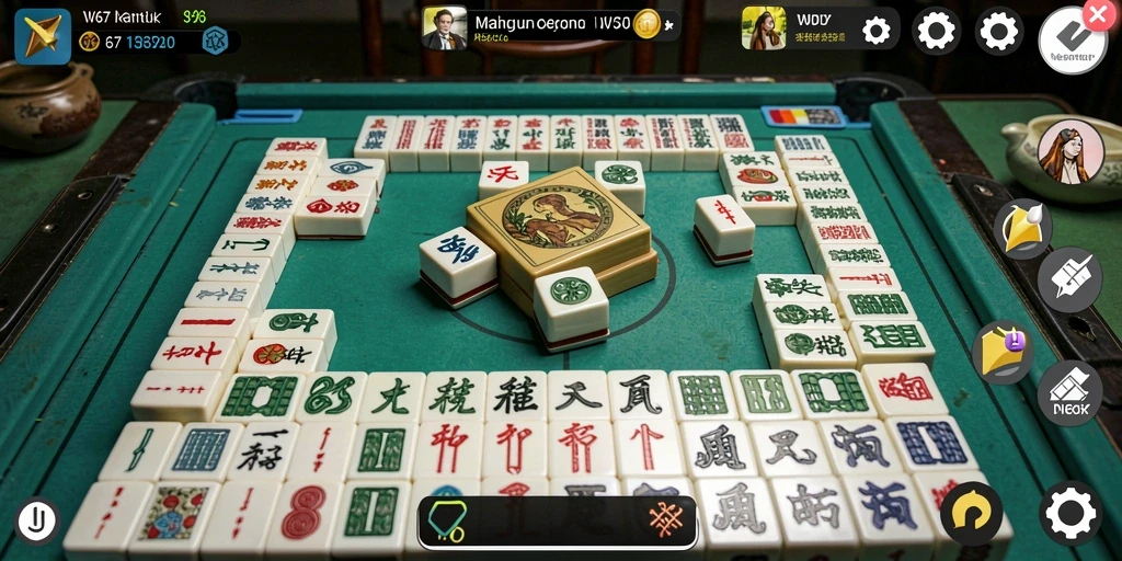 Tampilan gameplay W67 yang seru dan menantang dalam permainan Mahjong.