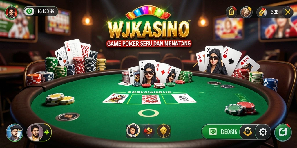 Screenshot utama WJKASINO menampilkan gameplay poker yang seru.