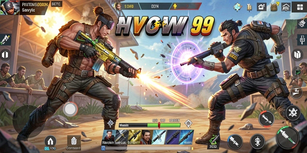 Tampilan gameplay menarik di arena Battle Royale WOW99.